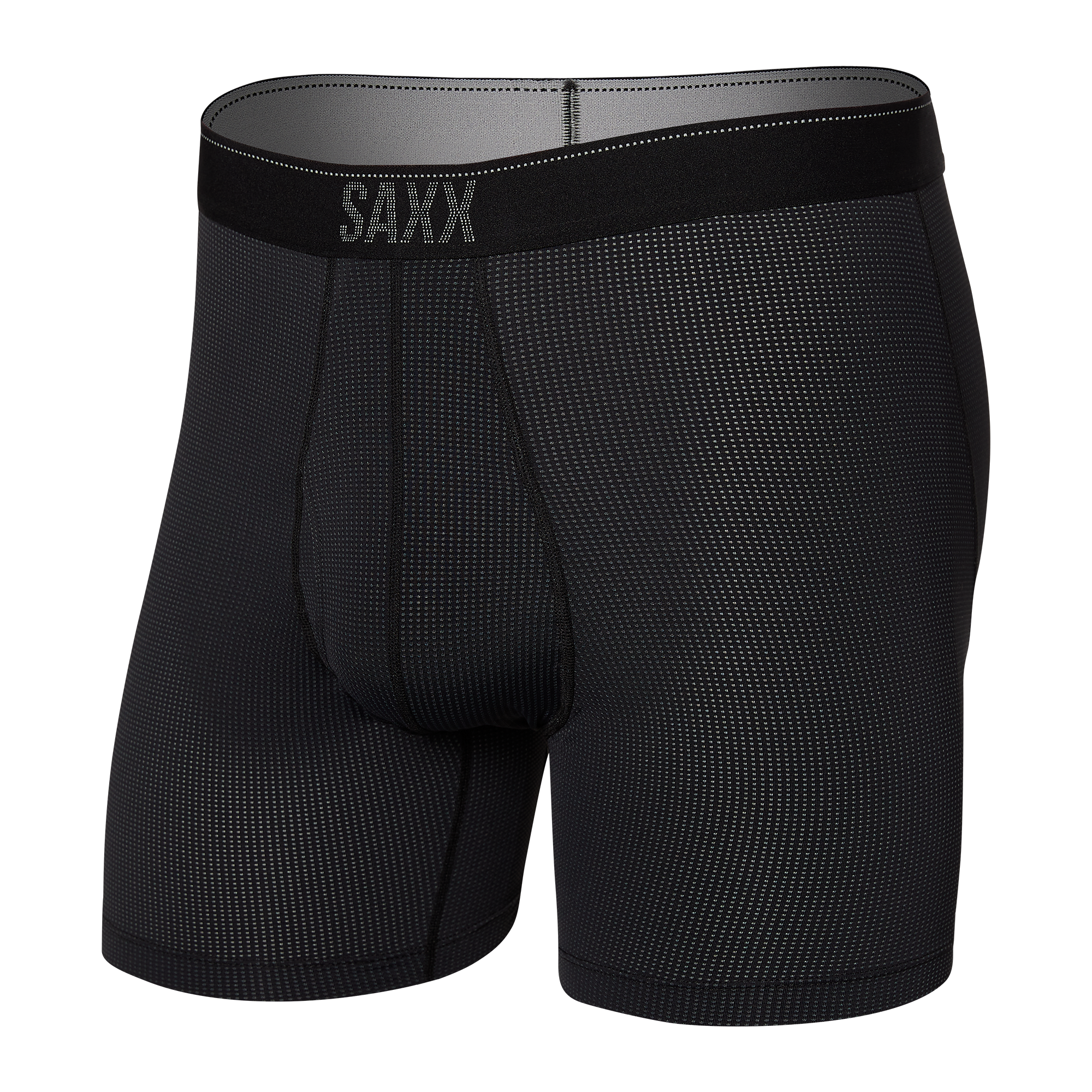 Front of Quest Boxer Brief Fly in Black