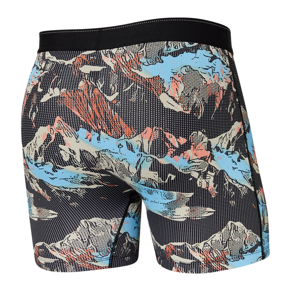 Back of Quest Boxer Brief Fly in Black Mountainscape