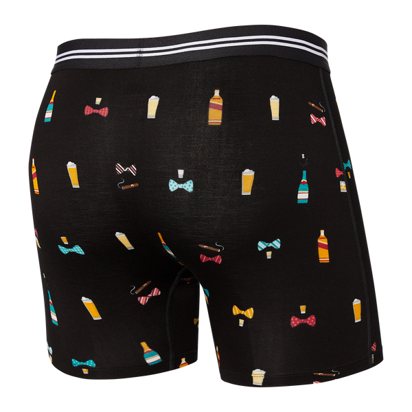 Back of Vibe Boxer Brief in Black Bowties N Booze