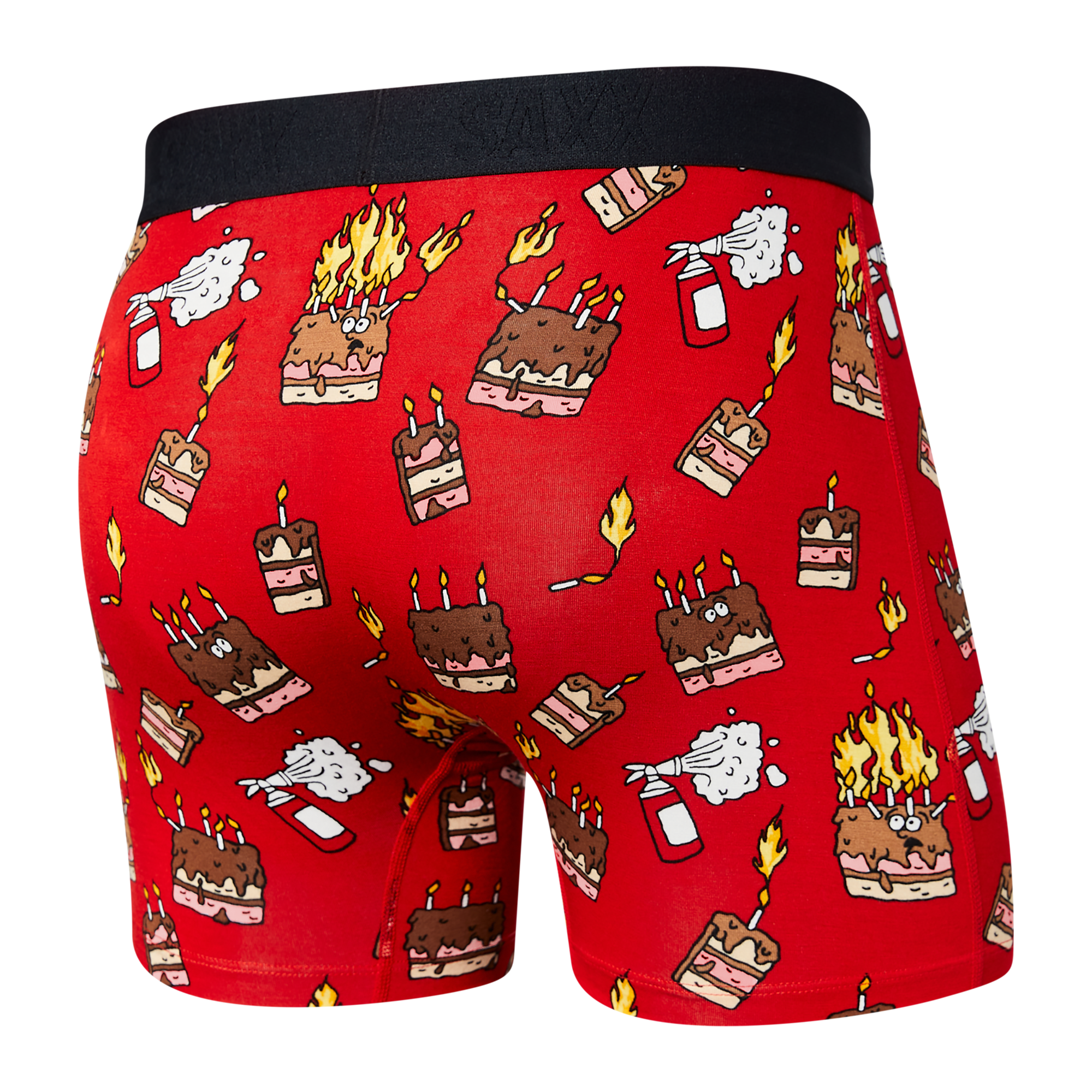 Back of Vibe Super Soft Boxer Brief in Fired Up- Red