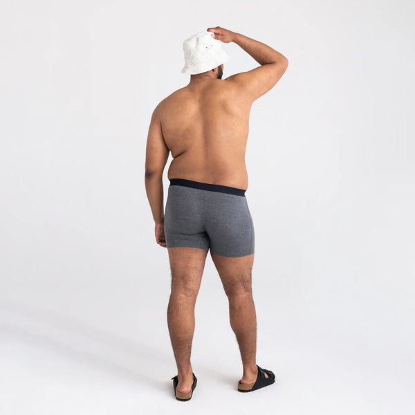 Back - Model wearing Vibe Boxer Brief in Grey Heather