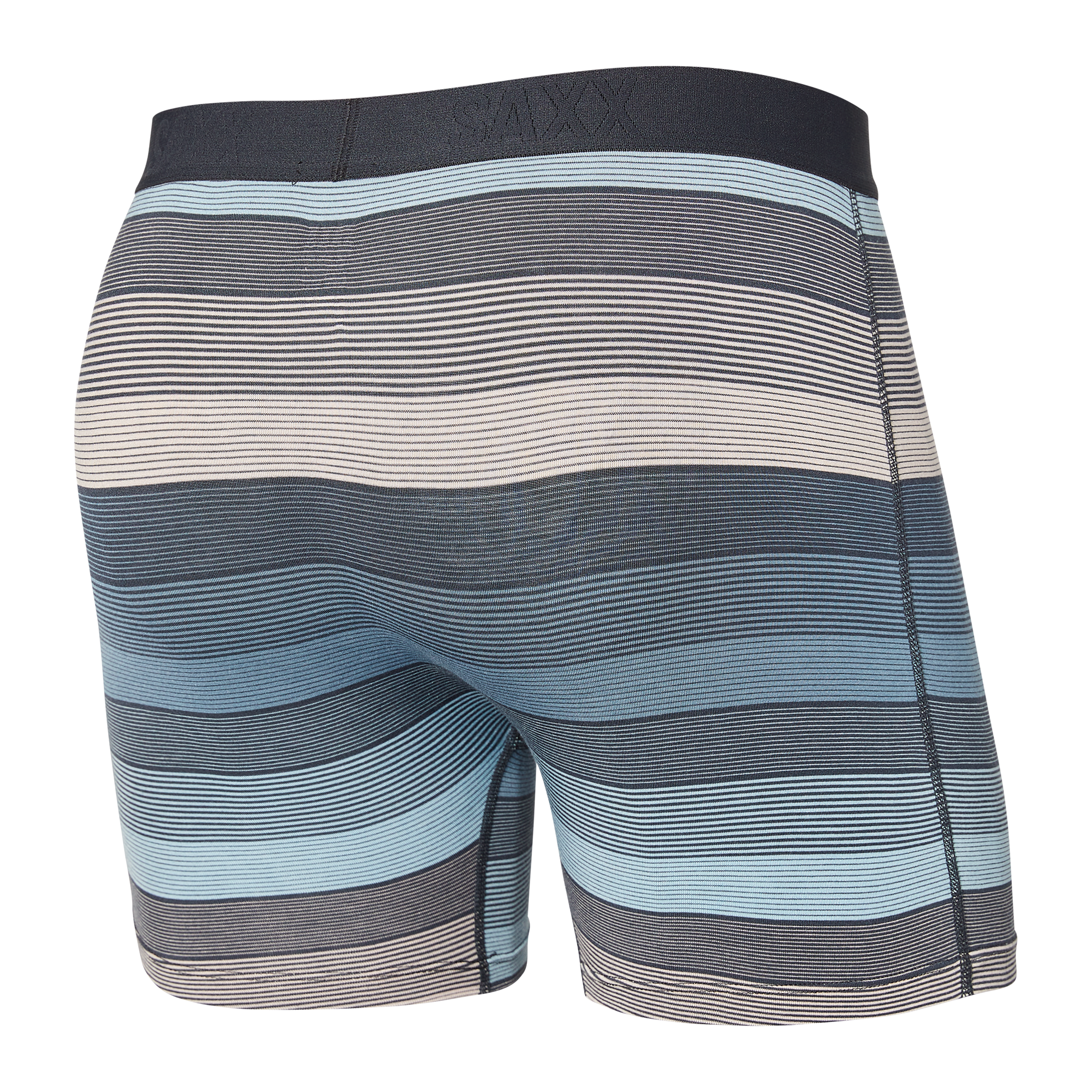 Back of Vibe Boxer Brief in Hazy Stripe- Washed Blue