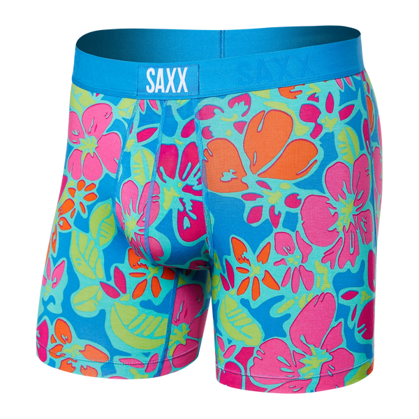 Front of Vibe Super Soft Boxer Brief in Island Soul- Multi