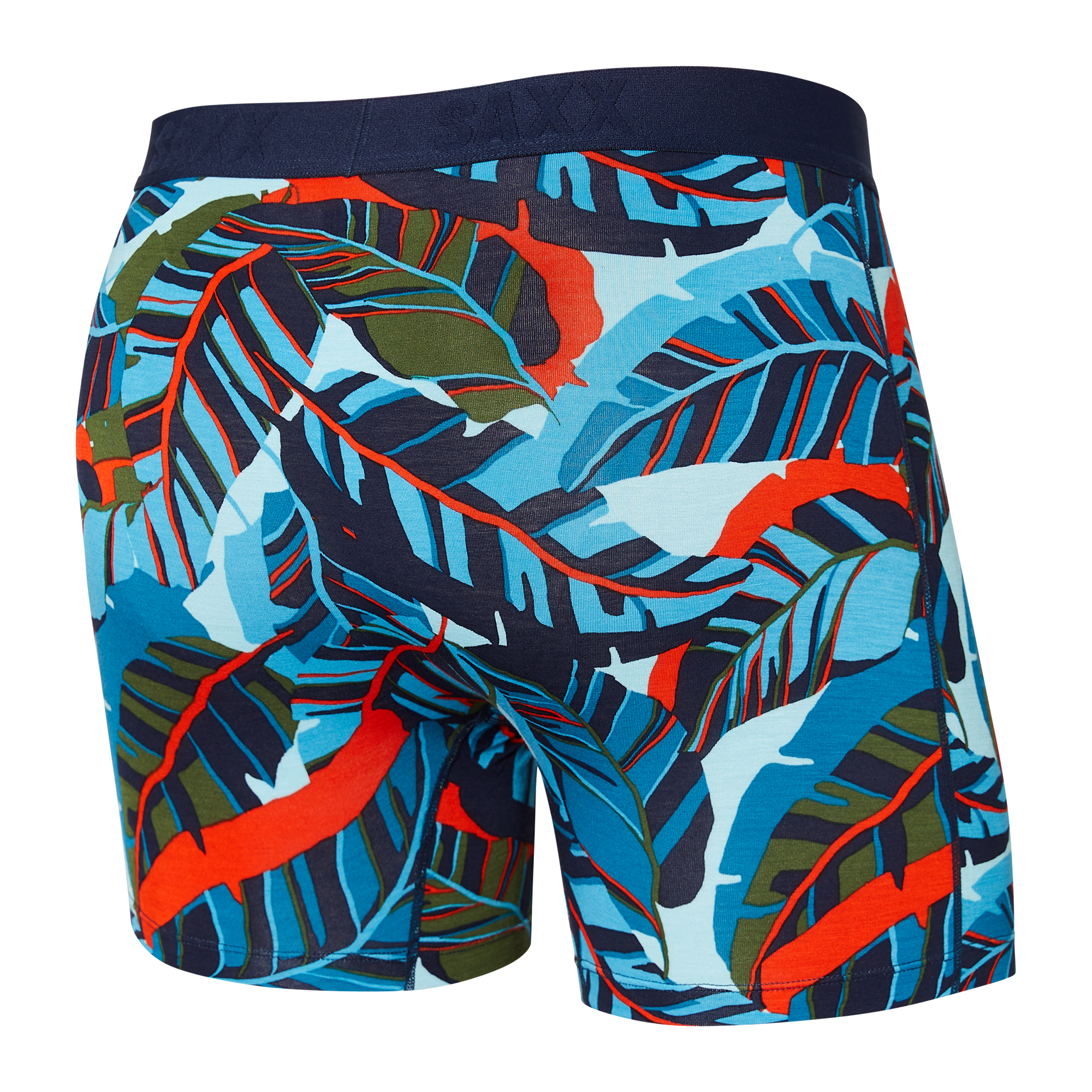 Back of Vibe Boxer Brief in Blue Pop Jungle