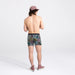 Back - Model wearing Vibe Super Soft Boxer Brief in Palm Springs- Light Aqua