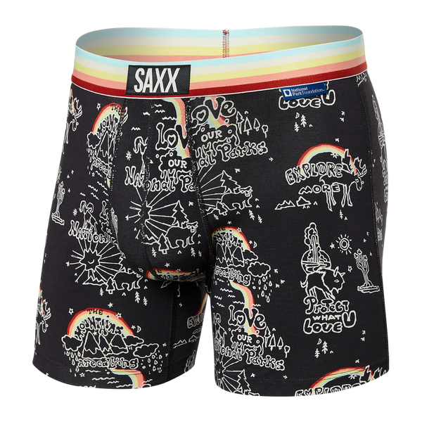 Front of Vibe Super Soft Boxer Brief in Park Wanderlust/Multi Waistband
