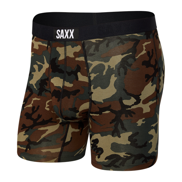 Front of Vibe Boxer Brief in Woodland Camo