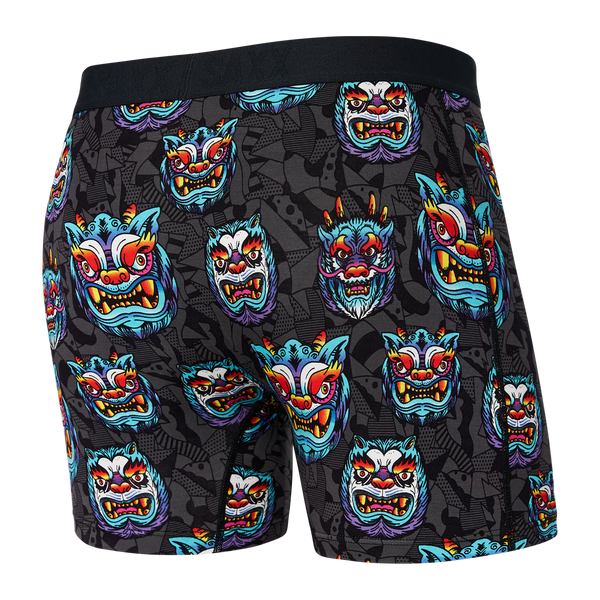 Back of Vibe Super Soft Boxer Brief in Year Of The Dragon- Multi
