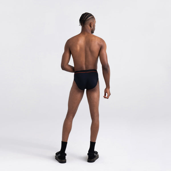 Back - Model wearing Non-Stop Stretch Cotton Brief in Black