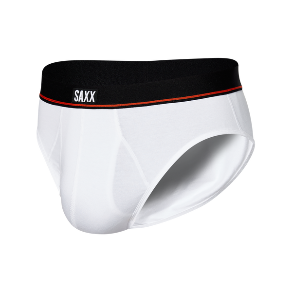 Front of Non-Stop Stretch Cotton Brief in White