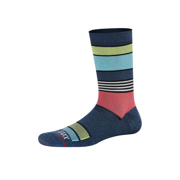 Front of Whole Package Crew Sock in Super Stripe Bright Multi