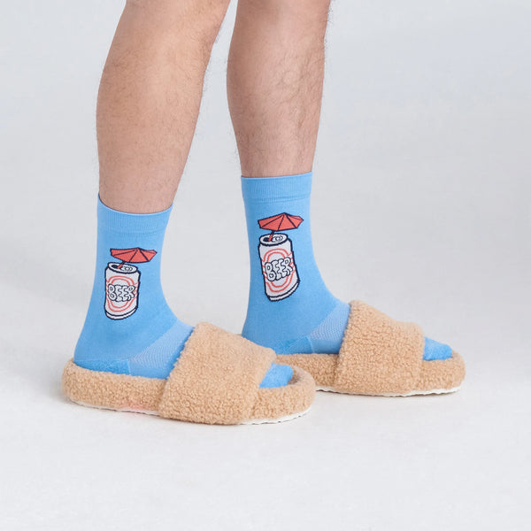 Front - Model wearing Whole Package Crew Sock in Made In The Shade- Blue