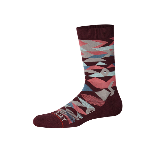 Front of Whole Package Crew Sock in Park Lodge Geo- Multi
