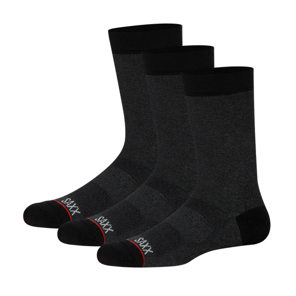 Back of Whole Package Crew Sock 3-Pack in Black Heather