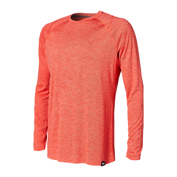 Front of Aerator Long Sleeve in Flamingo Heather
