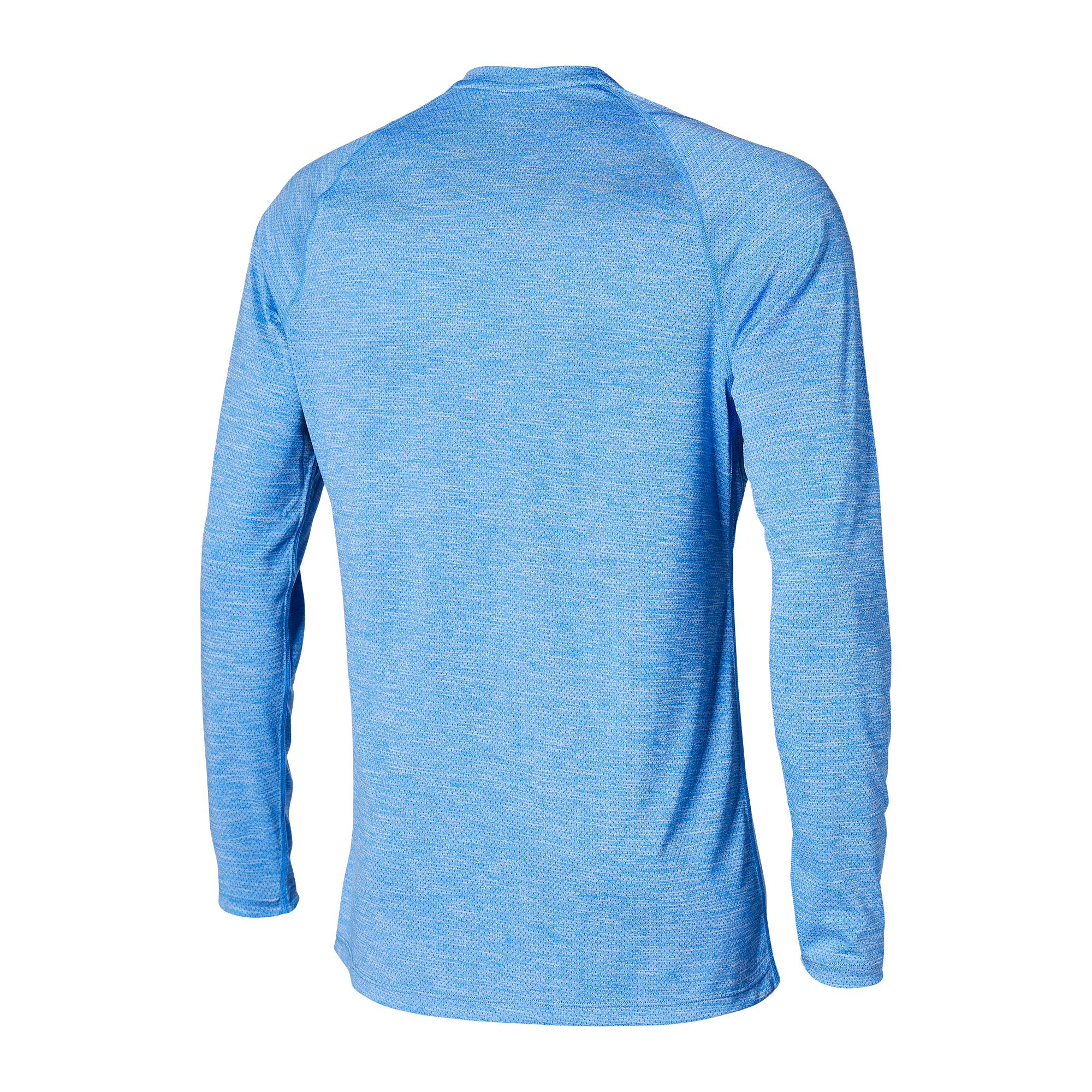 Back of Aerator Long Sleeve in Racer Blue Heather