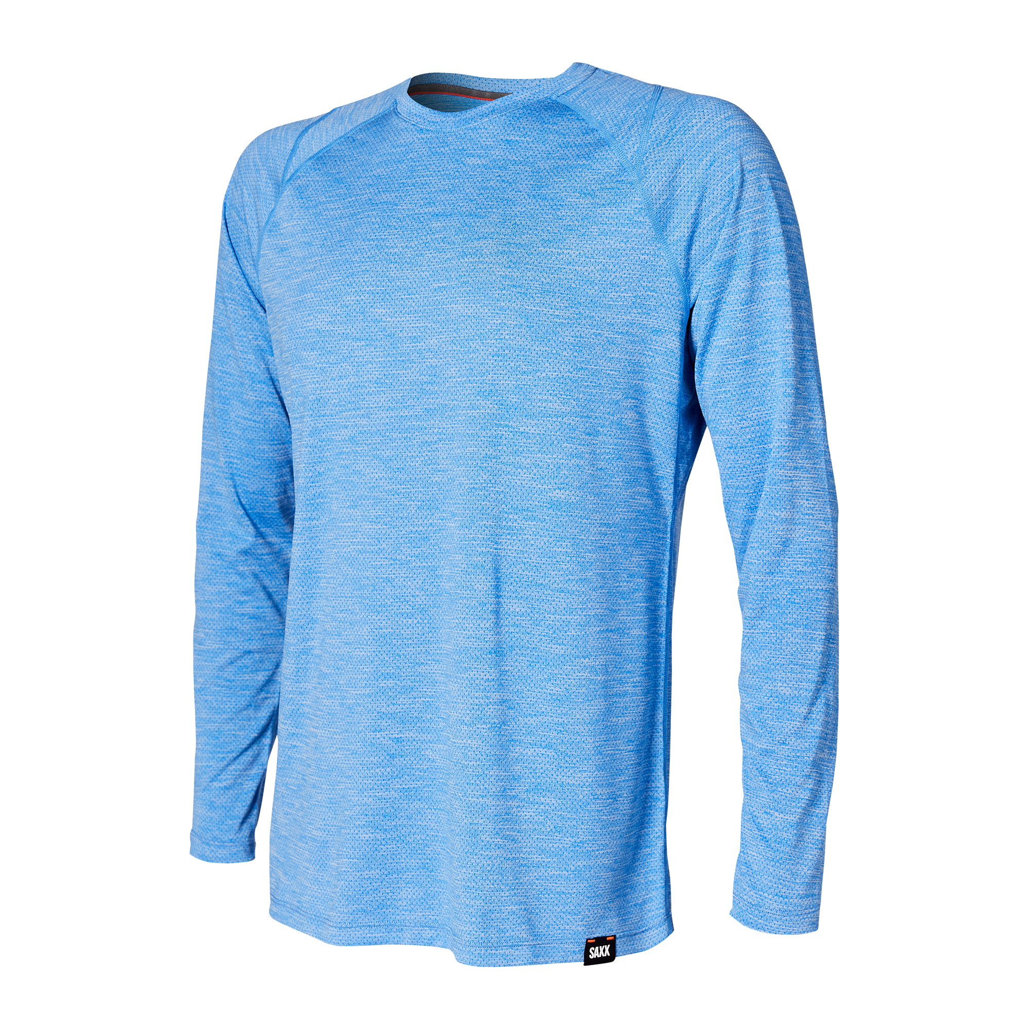 Front of Aerator Long Sleeve in Racer Blue Heather