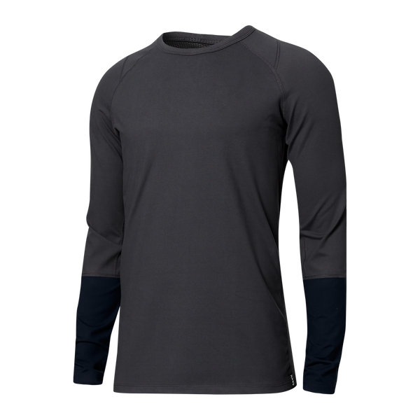 Front of Roast Master Long Sleeve Crew Baselayer in Graphite/Dark Ink