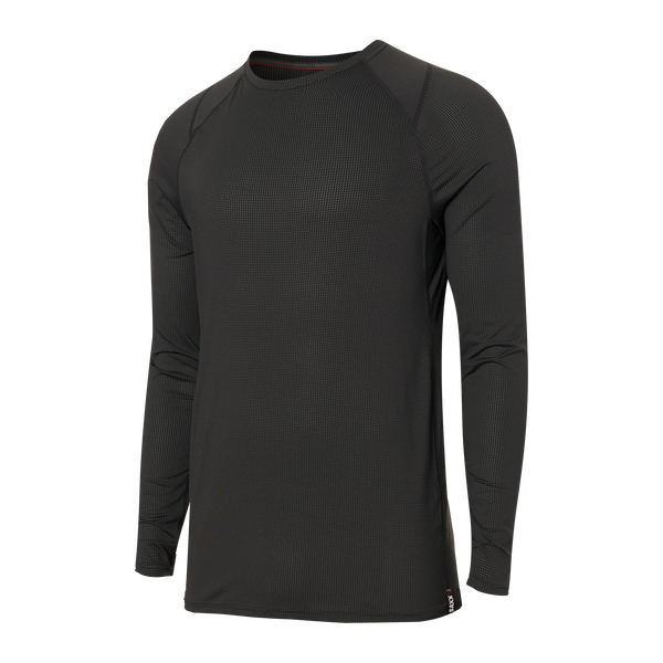 Front of Quest Baselayer Long Sleeve Crew in Black