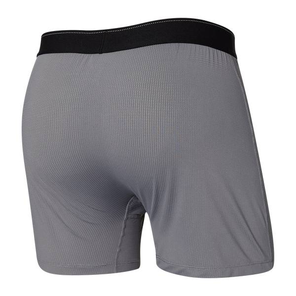 Back of Quest Loose Boxer Fly in Dark Charcoal II