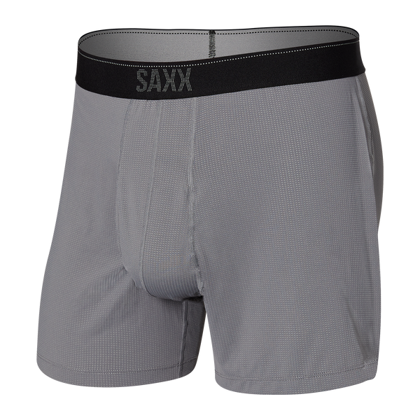 Front of Quest Loose Boxer Fly in Dark Charcoal II