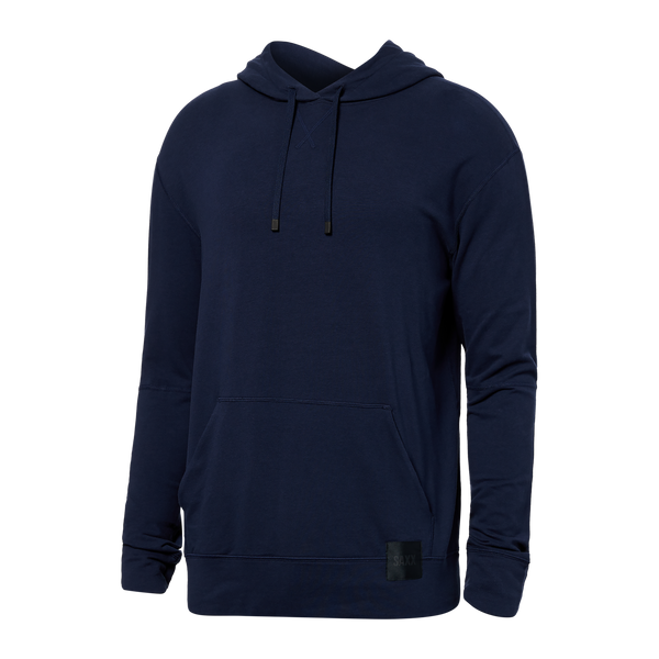 Front of 3Six Five Lounge Hoodie in Maritime Blue