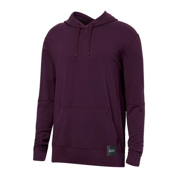 Front of 3Six Five Lounge Hoodie in Plum