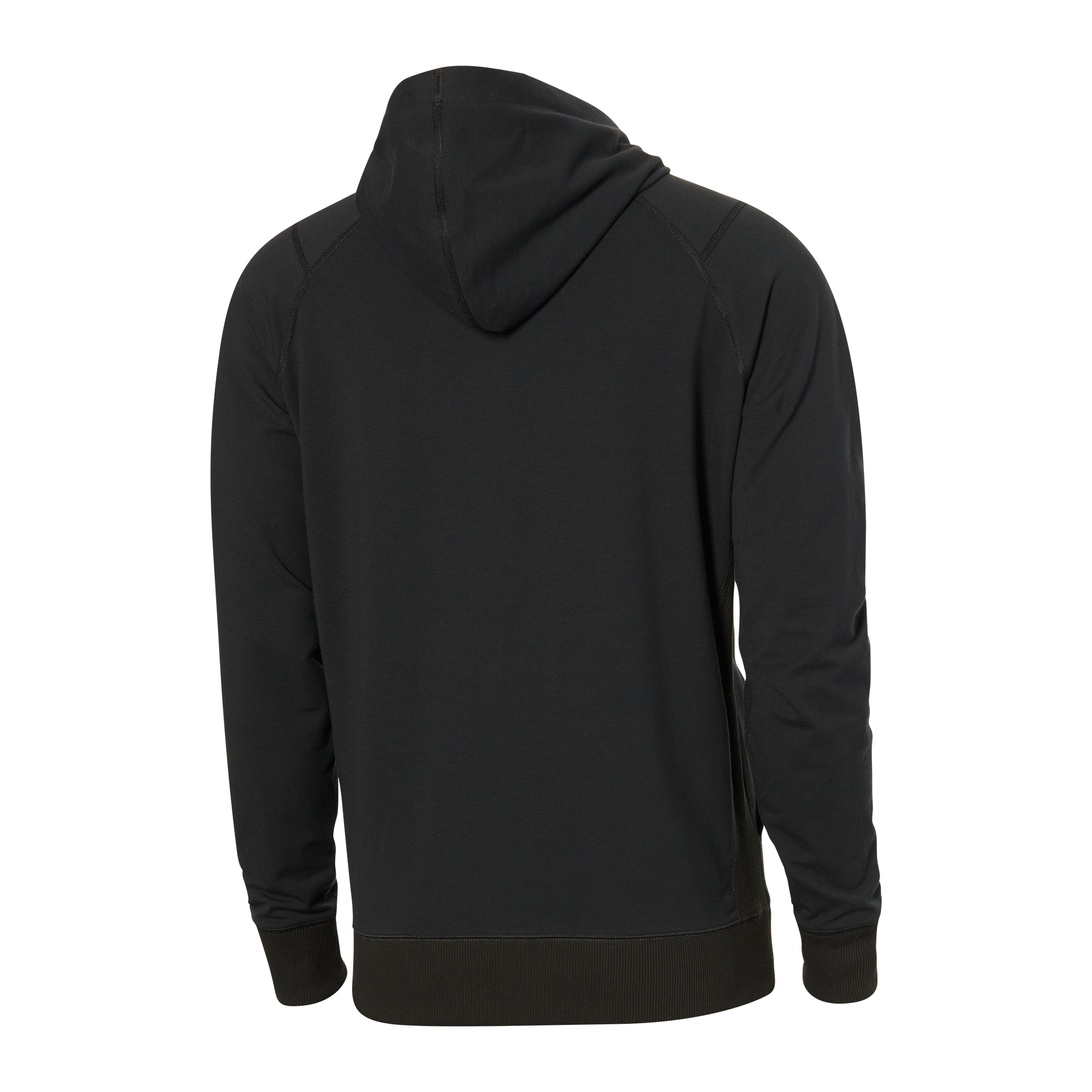 Back of Down Time Lounge Full Zip Hoodie in Black