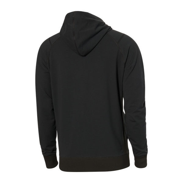 Back of Down Time Lounge Full Zip Hoodie in Black