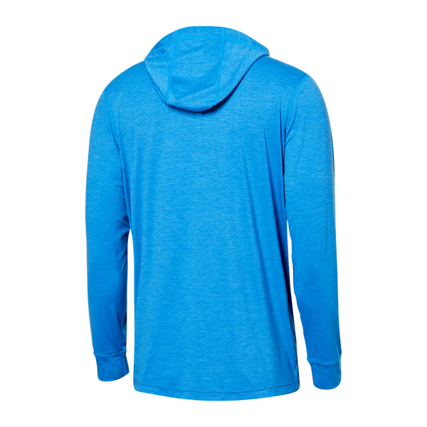 Back of Droptemp All Day Cooling  Hoodie in Racer Blue Heather