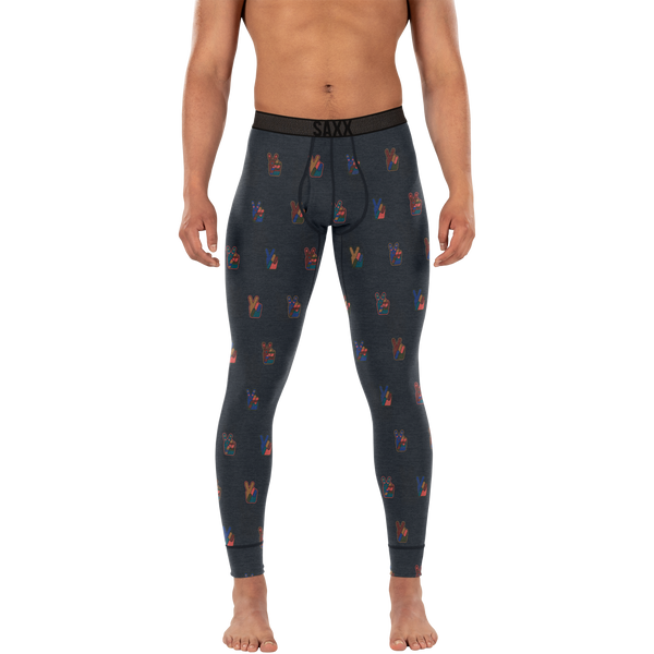 Front of Roast Master Mid-Weight Tights in Eco Peace- Navy