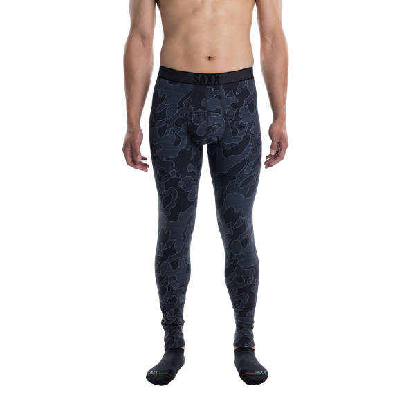 Front - Model wearing Roast Master Mid-Weight Baselayer Tight Fly in Pomo Camo- Twilight