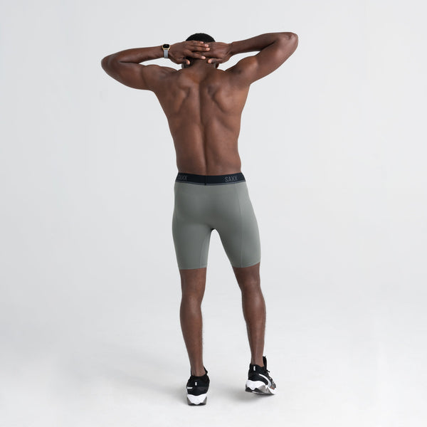 Back - Model wearing Kinetic HD Long Leg in Cargo Grey