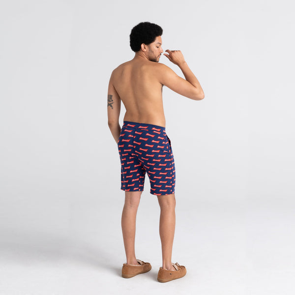Back - Model wearing Snooze Short in Handcrafted- Navy
