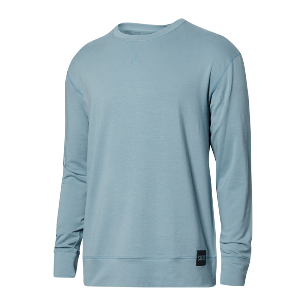 Front of 3Six Five Long Sleeve Crew Lounge in Desert Blue