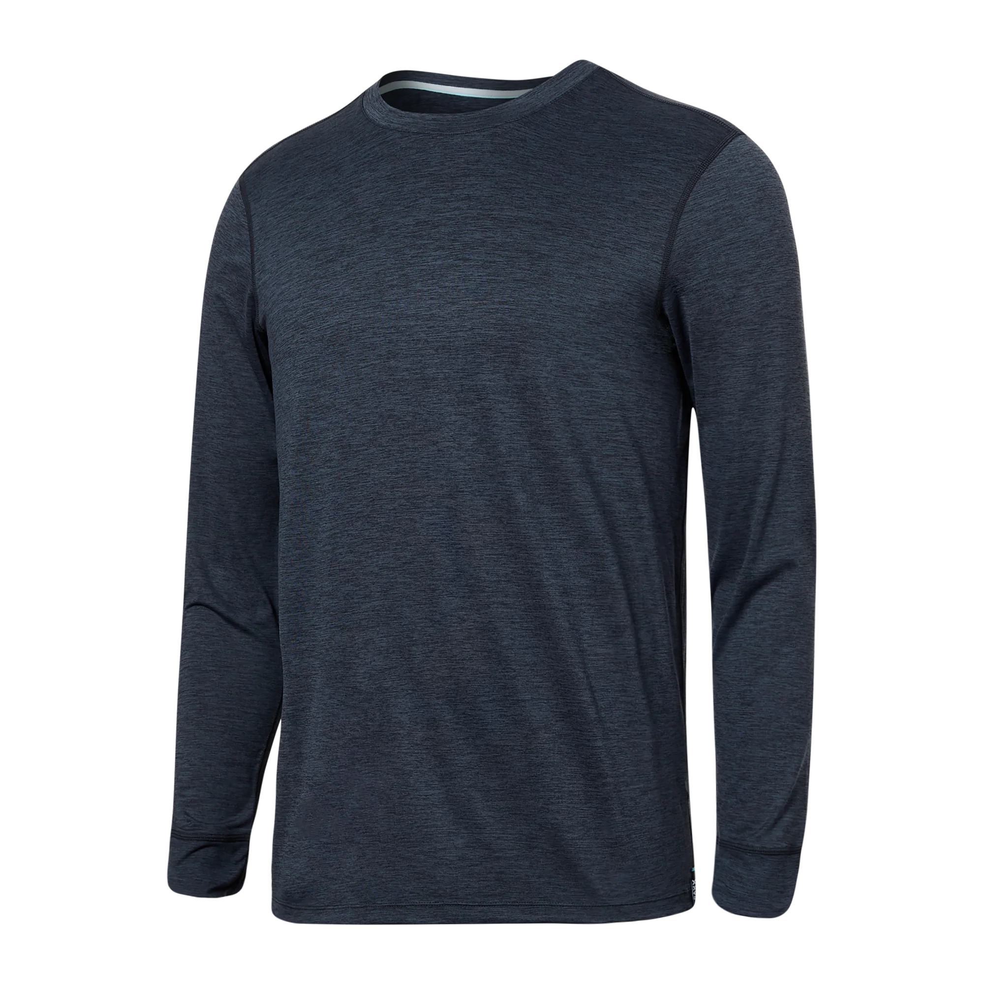 Front of Droptemp All Day Cooling Long Sleeve Crew in Turbulence Heather