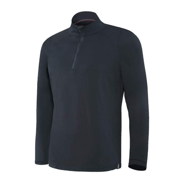 Front of Viewfinder Baselayer Long Sleeve 1/2 Zip in Black