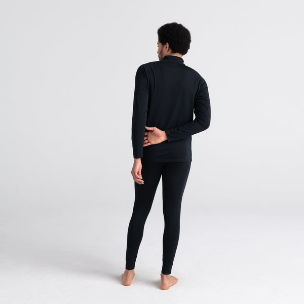 Back - Model wearing Viewfinder Baselayer Long Sleeve 1/2 Zip in Black