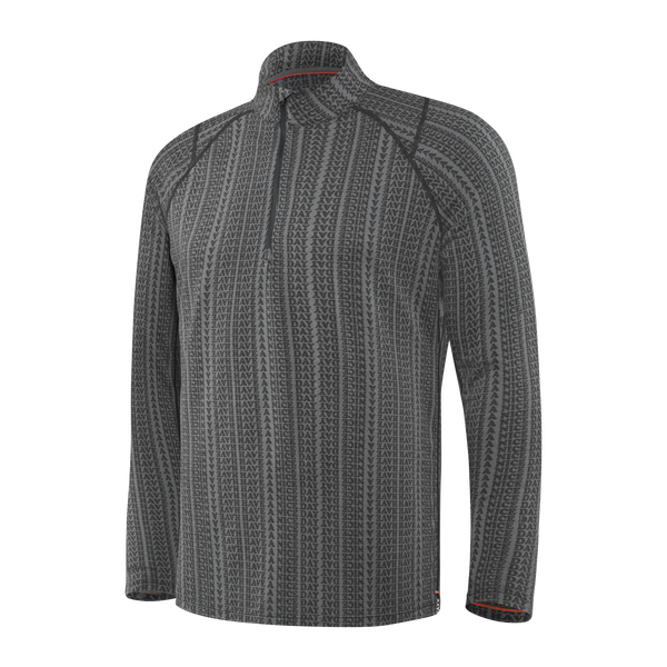 Front of Viewfinder Baselayer Long Sleeve 1/2 Zip in Grey Have A Nice Day