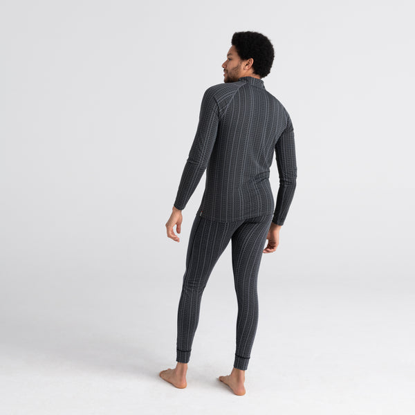 Back - Model wearing Viewfinder Baselayer Long Sleeve 1/2 Zip in Grey Have A Nice Day
