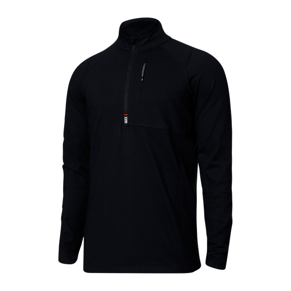 Front of Roast Master Long Sleeve 1/2 Zip Baselayer in Black