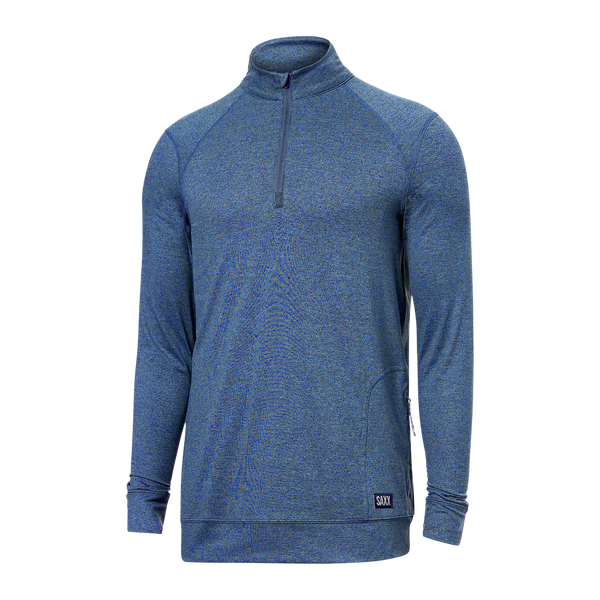 Front of PeakDaze Long Sleeve Half Zip in Midnight Heather