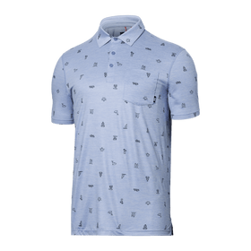 Front of DropTemp All Day Cooling Polo in Summer Bits-Lavender Heather