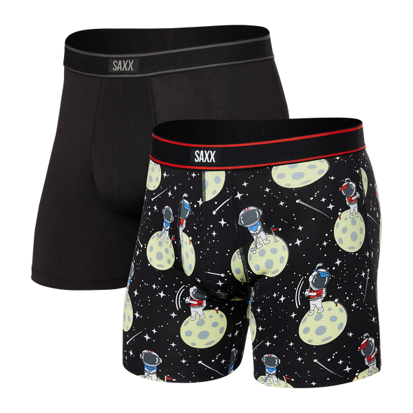 Front of Daytripper Boxer Brief Fly 2 Pack in Black Hole Putt/Black