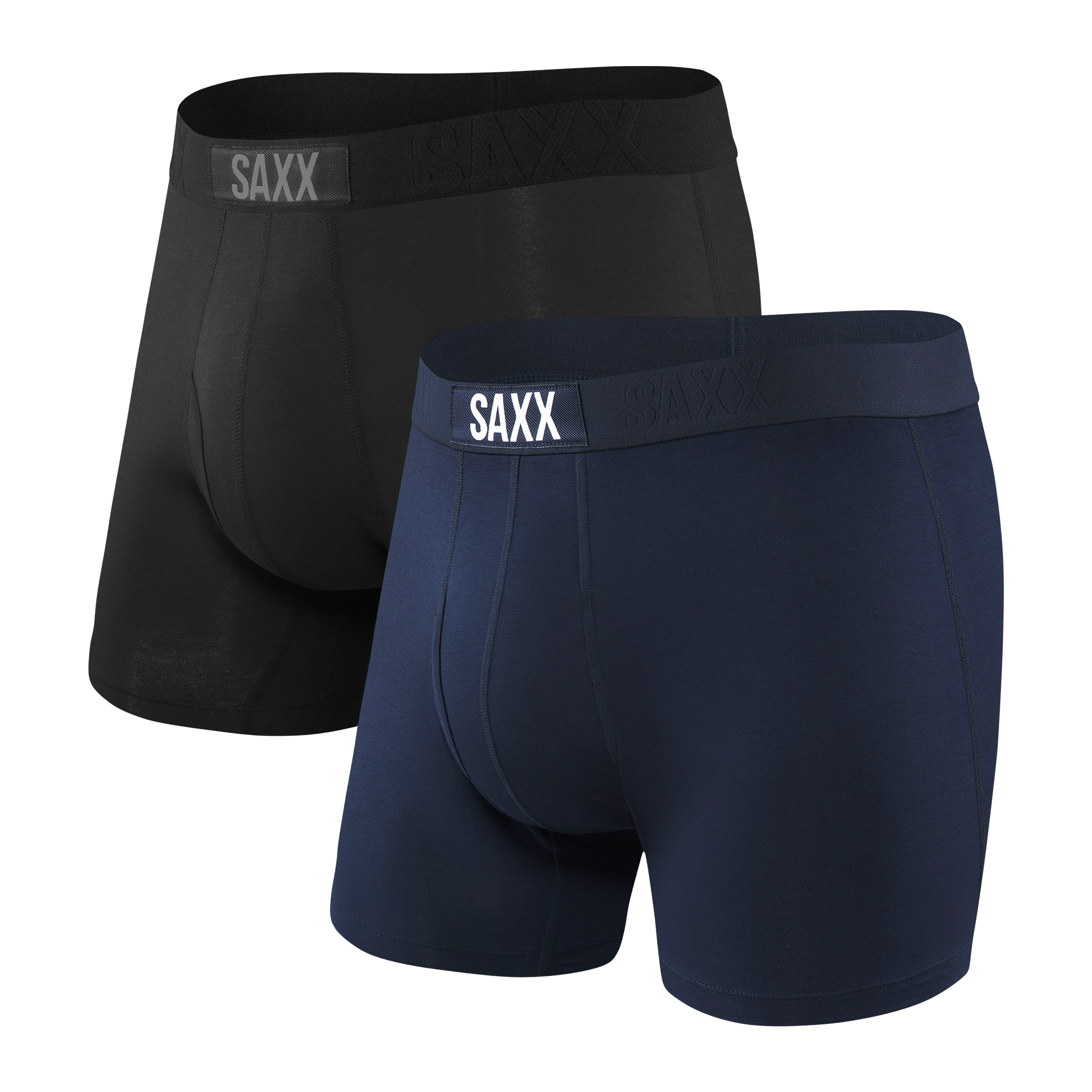 Front of Ultra Boxer Brief Fly 2 Pack in Black/Navy