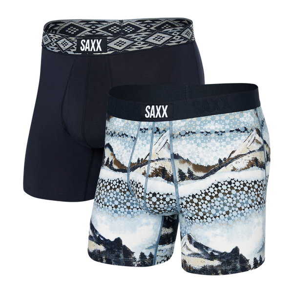 Ultra 2-Pack Boxer Brief - Foggy Mountains/Dark Ink Asher Waistband ...