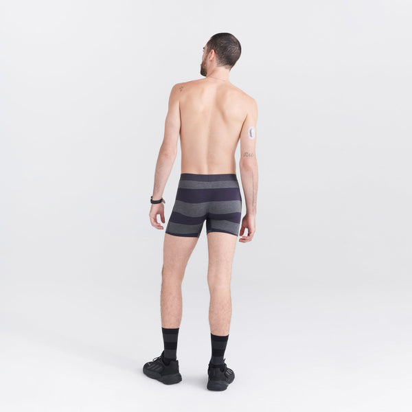 Back - Model wearing Vibe Super Soft Boxer Brief 2-Pack in Graphite Ombre Rugby/Black