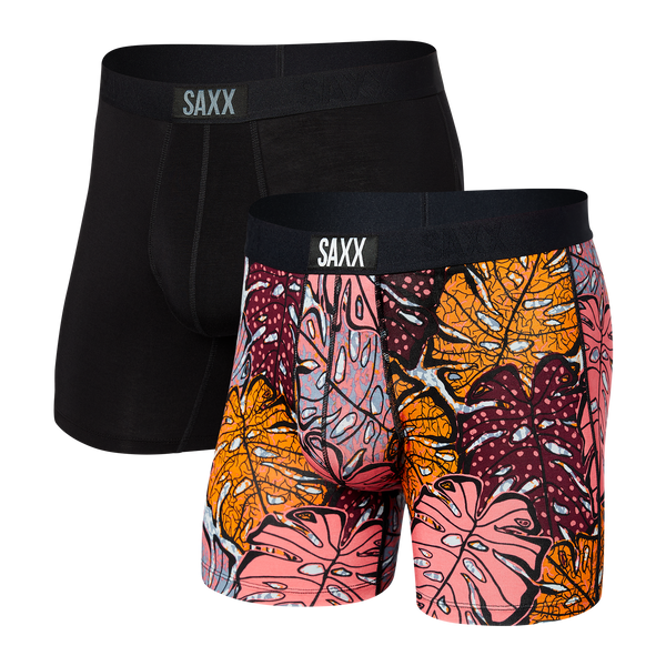 Back of Vibe Super Soft Boxer Brief 2-Pack in Tropical Wax/Black