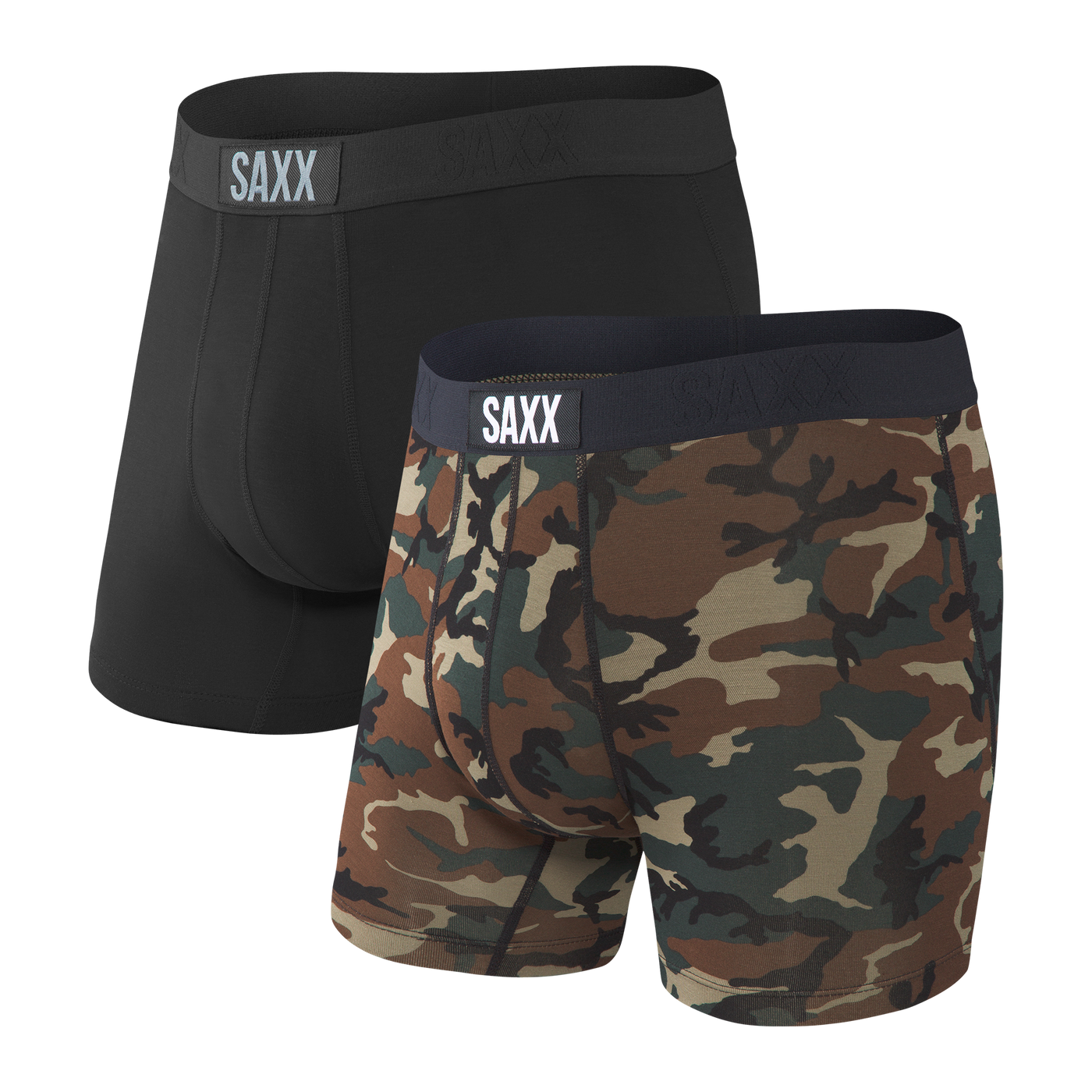 Vibe Men's Boxer Brief 2-Pack - Black/Wood Camo| – SAXX Underwear