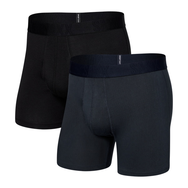 Back of DropTemp Cooling Cotton Boxer Brief 2-Pack in Black/India Ink